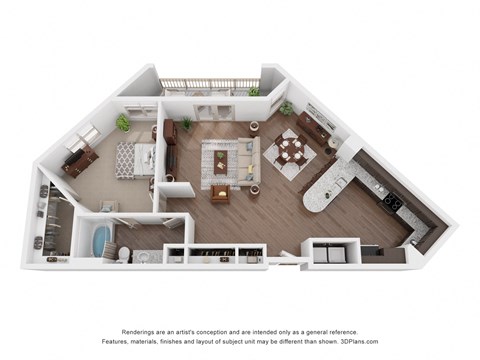 a stylized floor plan of a 2100 sq ft apartment